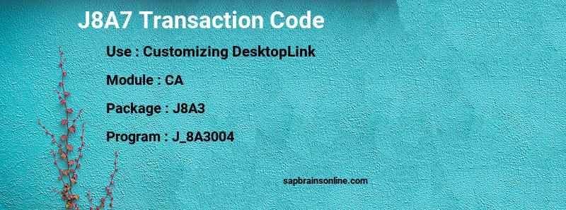 SAP J8A7 transaction code