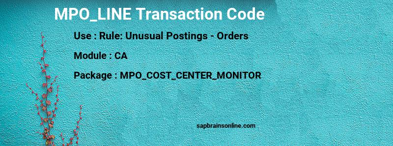 SAP MPO_LINE transaction code