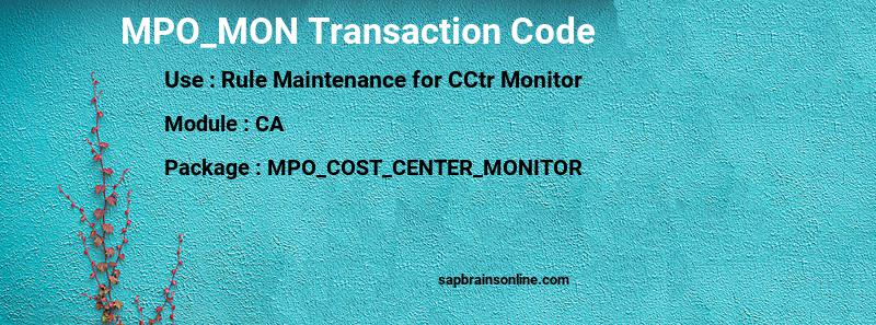 SAP MPO_MON transaction code