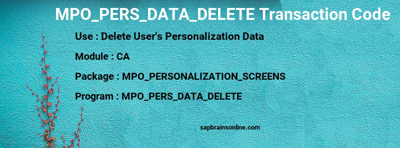 SAP MPO_PERS_DATA_DELETE transaction code