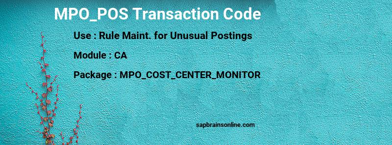 SAP MPO_POS transaction code
