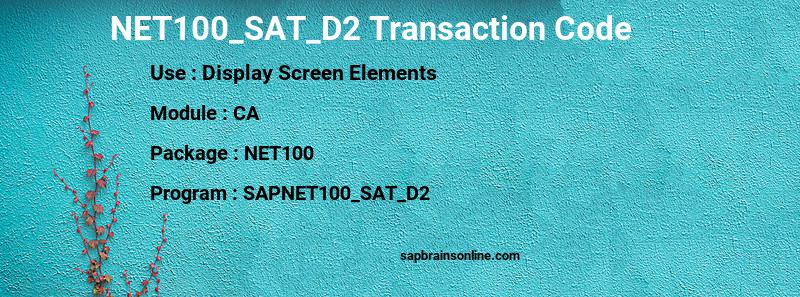 SAP NET100_SAT_D2 transaction code