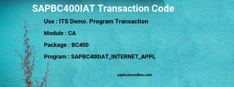 SAP SAPBC400IAT transaction code