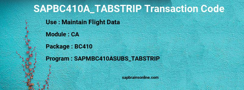 SAP SAPBC410A_TABSTRIP transaction code