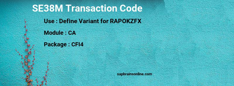 SAP SE38M transaction code