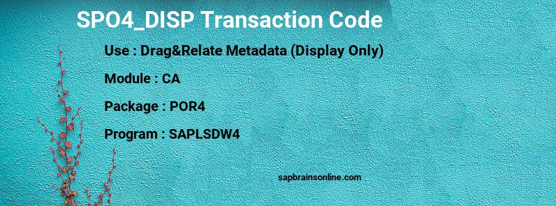 SAP SPO4_DISP transaction code