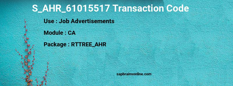 SAP S_AHR_61015517 transaction code