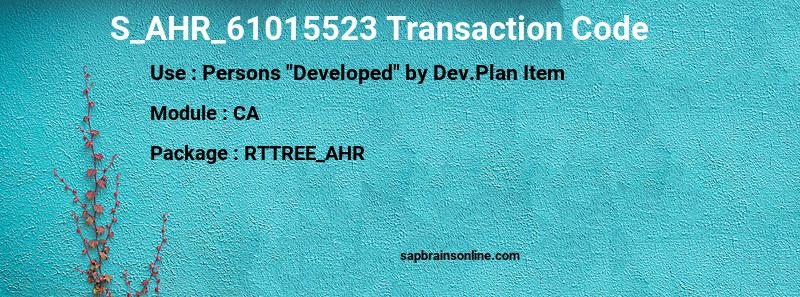 SAP S_AHR_61015523 transaction code