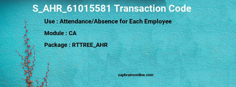 SAP S_AHR_61015581 transaction code