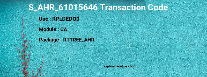 SAP S_AHR_61015646 transaction code