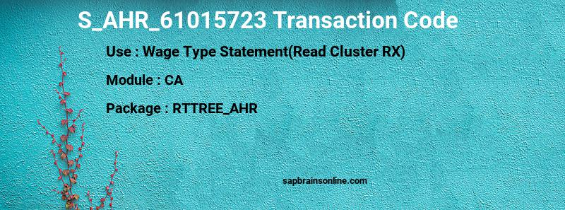 SAP S_AHR_61015723 transaction code