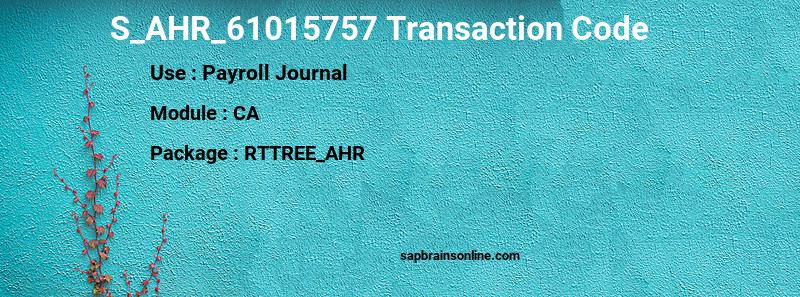 SAP S_AHR_61015757 transaction code