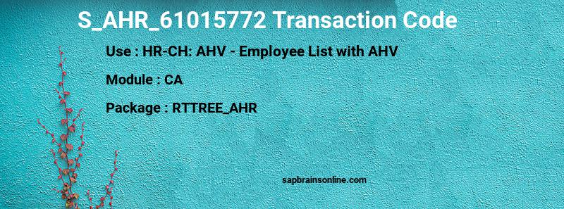 SAP S_AHR_61015772 transaction code