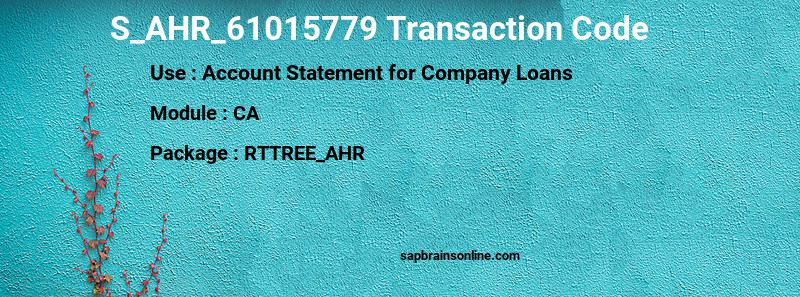 SAP S_AHR_61015779 transaction code