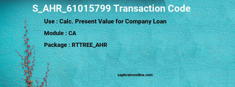 SAP S_AHR_61015799 transaction code