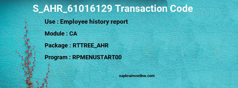 SAP S_AHR_61016129 transaction code