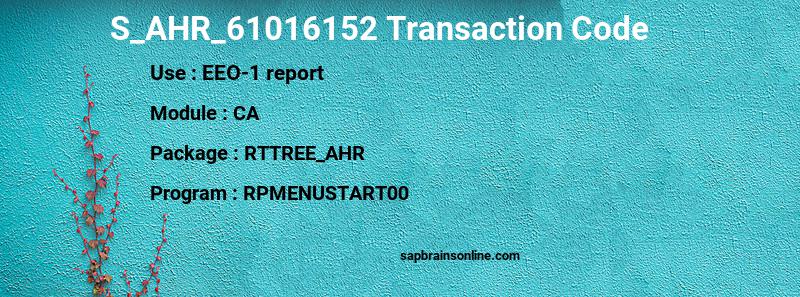 SAP S_AHR_61016152 transaction code