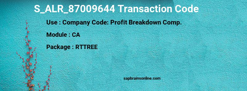 SAP S_ALR_87009644 transaction code