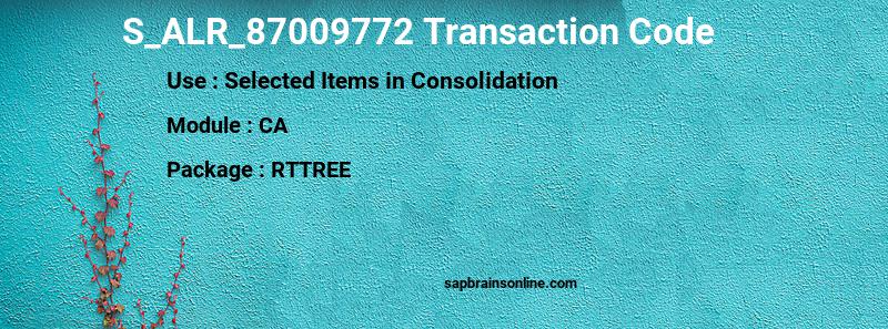 SAP S_ALR_87009772 transaction code