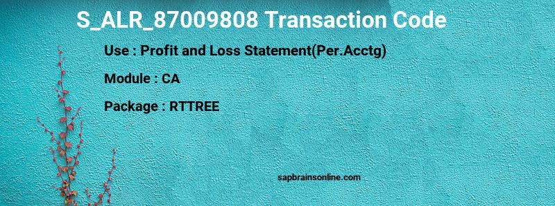 SAP S_ALR_87009808 transaction code