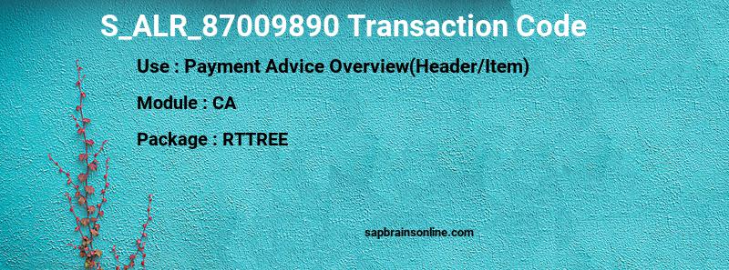 SAP S_ALR_87009890 transaction code