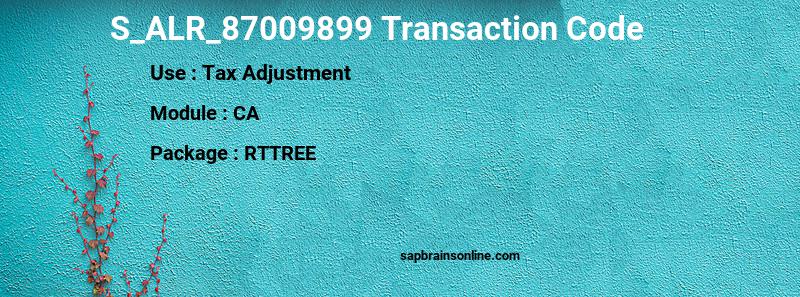SAP S_ALR_87009899 transaction code