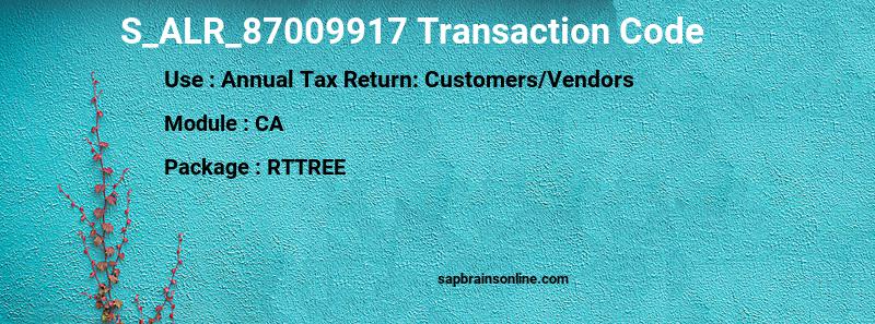 SAP S_ALR_87009917 transaction code