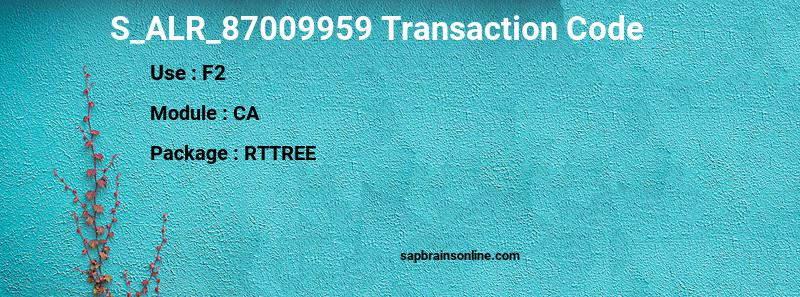 SAP S_ALR_87009959 transaction code