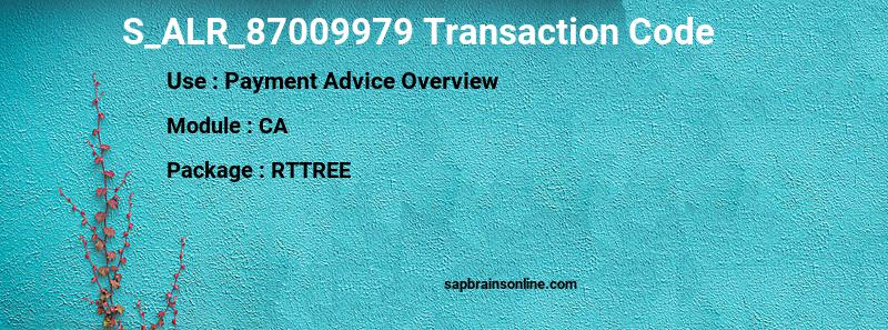 SAP S_ALR_87009979 transaction code