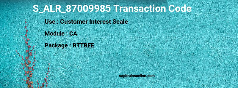 SAP S_ALR_87009985 transaction code