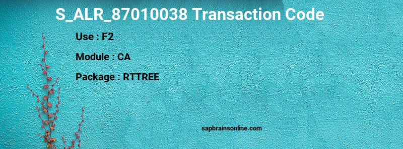 SAP S_ALR_87010038 transaction code