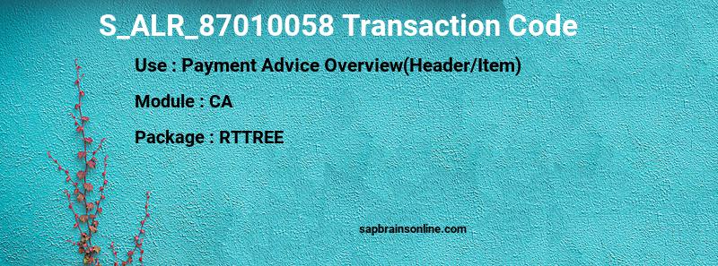 SAP S_ALR_87010058 transaction code
