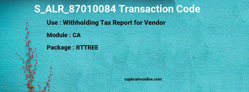 SAP S_ALR_87010084 transaction code