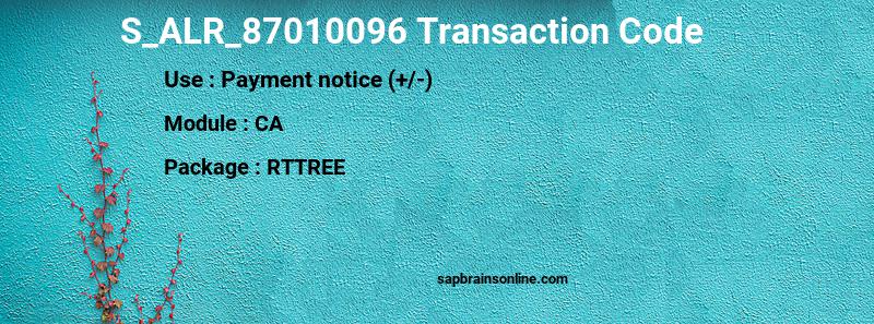 SAP S_ALR_87010096 transaction code