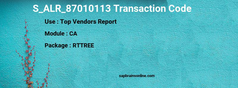 SAP S_ALR_87010113 transaction code