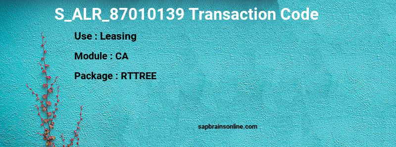SAP S_ALR_87010139 transaction code