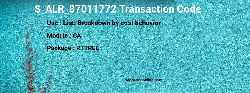 SAP S_ALR_87011772 transaction code