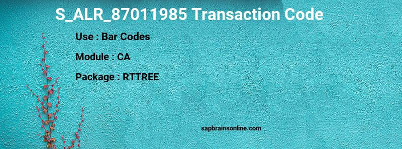SAP S_ALR_87011985 transaction code