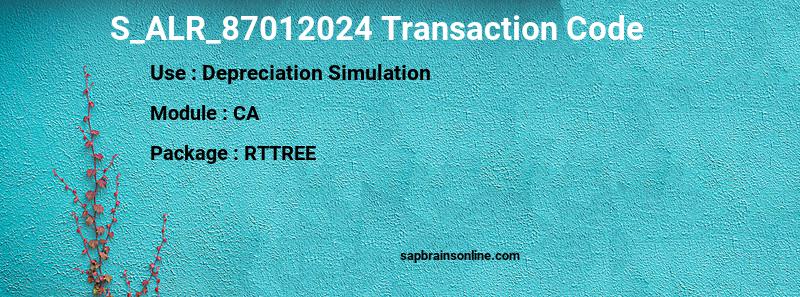 SAP S_ALR_87012024 transaction code