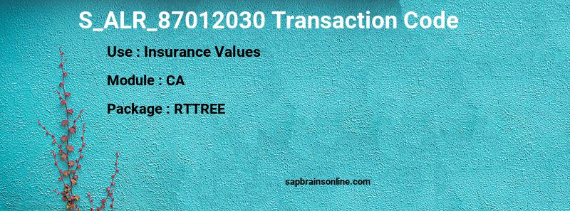 SAP S_ALR_87012030 transaction code