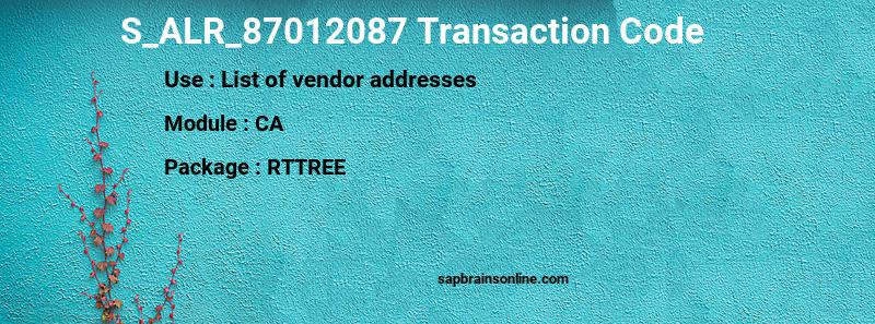 SAP S_ALR_87012087 transaction code