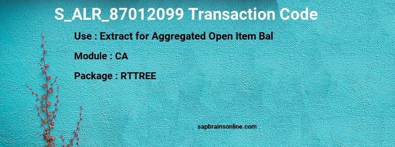 SAP S_ALR_87012099 transaction code