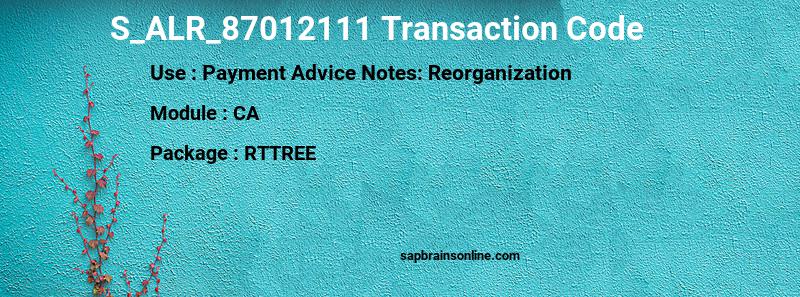 SAP S_ALR_87012111 transaction code