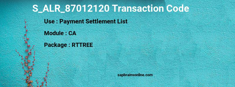 SAP S_ALR_87012120 transaction code