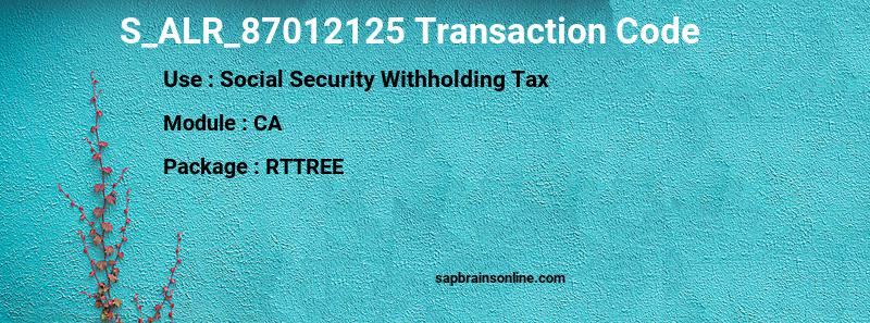 SAP S_ALR_87012125 transaction code