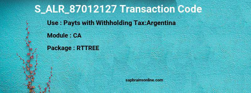 SAP S_ALR_87012127 transaction code