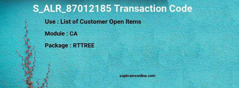 SAP S_ALR_87012185 transaction code