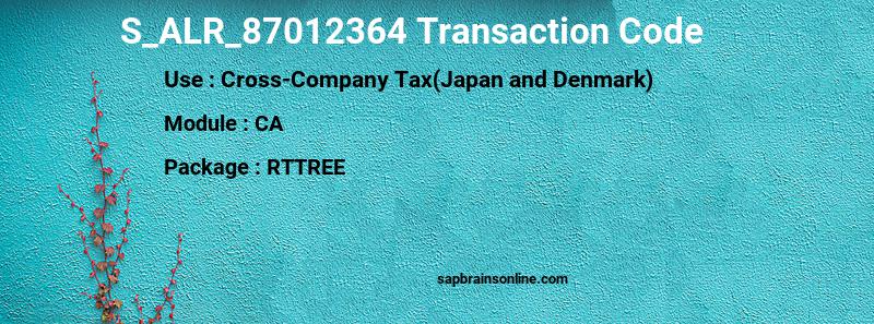 SAP S_ALR_87012364 transaction code
