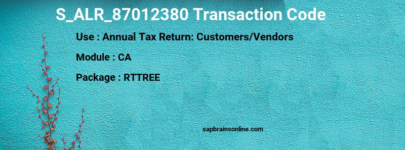 SAP S_ALR_87012380 transaction code
