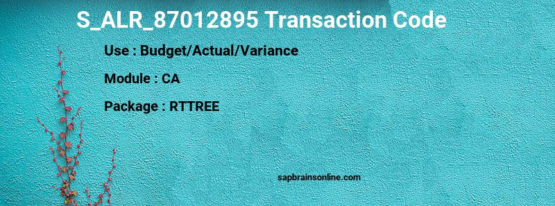 SAP S_ALR_87012895 transaction code